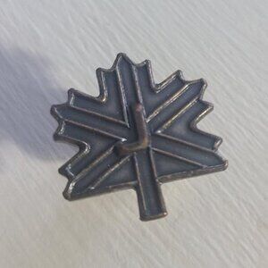 Canadian Maple Leaf Letter "J" Vintage Lapel Pin Tie Tack Brooch
